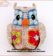 Heidi Bears Designs- Fat Little Owl an African Flower Crochet Pattern