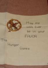 Finished Hunger Games themed pillow