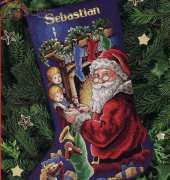 Dimensions 8620 Peeking at Santa Stocking XSD