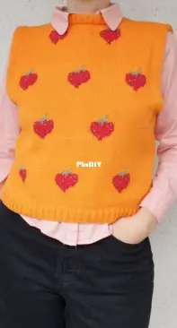 Tutti Frutti Strawberry Vest - Knitt Gang Hobbii Design - English, Norwegian - Free
