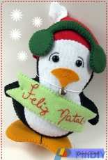 Carmela Caramella - Pinguin de Geladeira / Refrigerator Pinguin Felt Pattern - Portuguese - Free