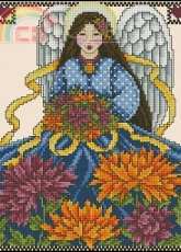 Flower of the Month Angel November Chrysanthemum by Joan Elliott from The Cross Stitcher December 2000 XSD