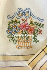 Mothers Day Flower Basket Tea Towel by Robin Kingsley - Free