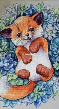 Схема лисенок в цветах (fox in flowers)