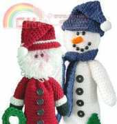 Maggie Crochet - Snowman and Santa bag keepers