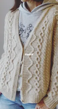 Cabled Cardigan by Irene Lin - Russian translated