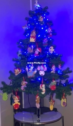 christmas ornaments in tree