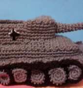 panzer tank crocheted slippers