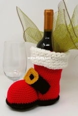 Hooked by Kati - Kati Brown - Ho Ho Merlot Bottle Boot - Free