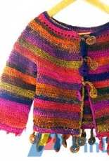 Sylvie Damey - Dancing Poppies Cardigan - English and French