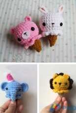 Ice Cream Amigurumi Animals - Japanese - Free