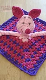 The Knotty Hooker Designs - Piglet Inspired Lovey Blankie