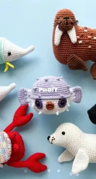RNata - Natalia Ruzanova - Sea animals: Orca, puffer fish, sailfish, walrus, seal and crab