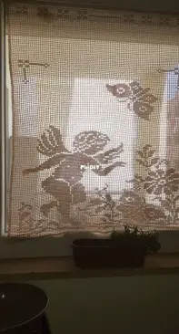 curtain with angel and butterfly