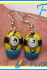 Minion polymer clay earing