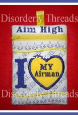 Disorderly Threads - ITH Airforce -Aim High - Airman - Zip Bag 5x7