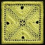 Bee Hives and Clover Afghan Block by Joyce D. Lewis