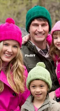 Yarnspirations - Knit Family Hats by Red Heart Design - FreeTeam