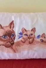 Pillow with Siamese cats
