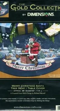 Dimensions - The Gold Collection 8796 Merry Christmas Santa Tree Skirt XSD