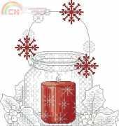 Ajisai Designs - Christmas Candle, Blackwork