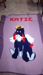 Eeyore in Tunisian afghan stitch