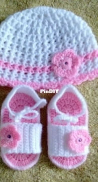 White and pink hat and shoes