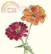 DMC XC1300 - Two Crossed Zinnias