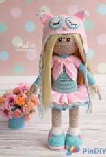 Mollis Handmade Studio- Olga Povzun - Doll in Owl Hat