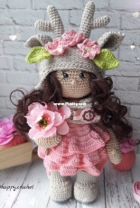 Happy Crochet - Ksenia / Kseniya Kornilova -  Olenochka Clothes Set - Deer Girl - Russian