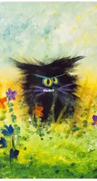 HAED - HAECYS 20220999 - Black Cranky In Flowers by Cynthia Schmidt
