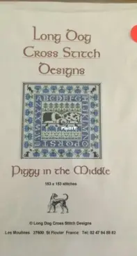 Long Dog Cross Stitch Designs -  Piggy in the Middle