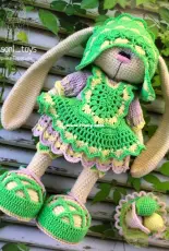 Crochet Bunny Art - Irina Tarasova - Lea Easter Girl Outfit - Russian