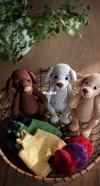Dorogina Toys - Knitted World by Elena - Elena Dorogina - Dog in clothes