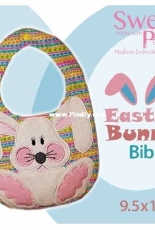 Sweet Pea - Easter Bunny Bib 9.5x14 - ITH  - Machine Embroidery Pattern / English - German