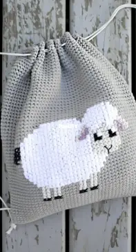 Yarn and Chai - Rebecca Langford - Cross-Stitched Lamb Cinched Backpack - Free