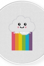 Daily Cross Stitch - Cloud Pouring Rainbow