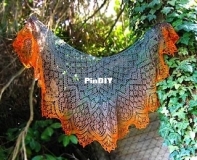 Diamond and Rust Lace Shawl by Anna Victoria - By the Lilly Pond
