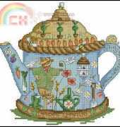 Garden Teapot by Lesley Teare from Cross Stitch Gold 46