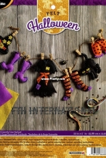 Bucilla 86688 Witchs Laundry Line Garland -  Felt Halloween Decor Kit Hat, Cat DIY