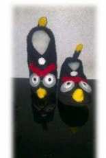 Crocheteando con Imaginación- Black Angry Bird Slippers