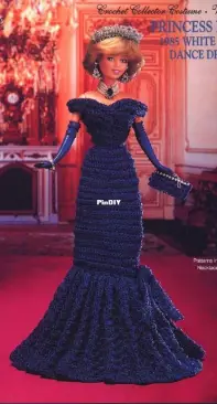 Paradise Publications - Crochet Collector Costume Vol. 56 - 1985 Princess Diana White House Dance Dress