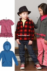McCalls M6782 Top and Hoodie for Child sizes 2-5 Sewing pattern