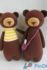 Little Bear Crochets - J A Poolvos - Bear with Bag - Russian - Free