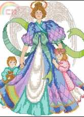 Guardian Angel by Barbara Baatz from American School of Needlework ASN 3661 Cross Stitch Angels PCS
