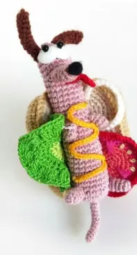 Crochet fantasy - Galina Pisarenko - Joke hot dog amigurumi - Witziger Amigurumi Hot-Dog - English - German - Free