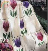 Crochet Worl Magazine - Tulip Passion Afghan by Carol Frizzell - Free