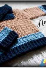 Newborn Knots- Amanda Chapman- Shawl Collar Boy or Girl Baby Sweater