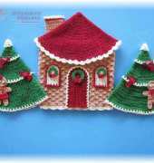 Bella Crochet - Elizabeth Ann White - Christmas in Gingerbread Land - Decorative Potholders or Wall Art