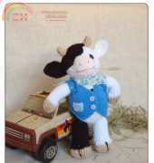 Fuzzy Mitten's - Cow-Boy in a Vest; Cow Animal Toy